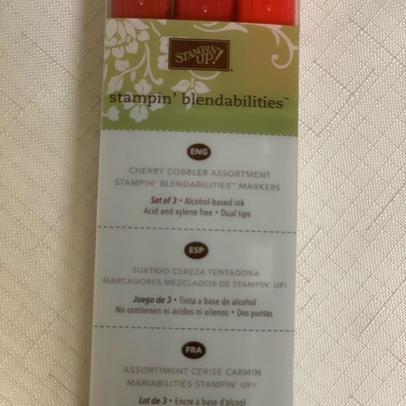 Stampin Up Blendabilities Cherry Cobbler Assortment Markers Dual Tip Ink 3-Pack - Picture 4 of 7